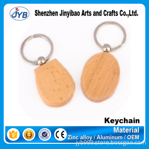 custom shape and size wood key chain beech wooden blank keyring